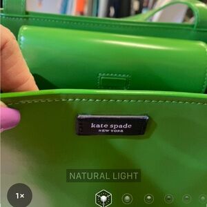 Kate Spade Kelly green satchel stunning! 11.5 x 8.5 x 5. Bottom feet, Blk NWOT